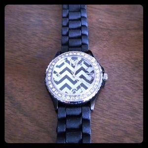 Watch Chevron design. Water resistant.  Black/whit